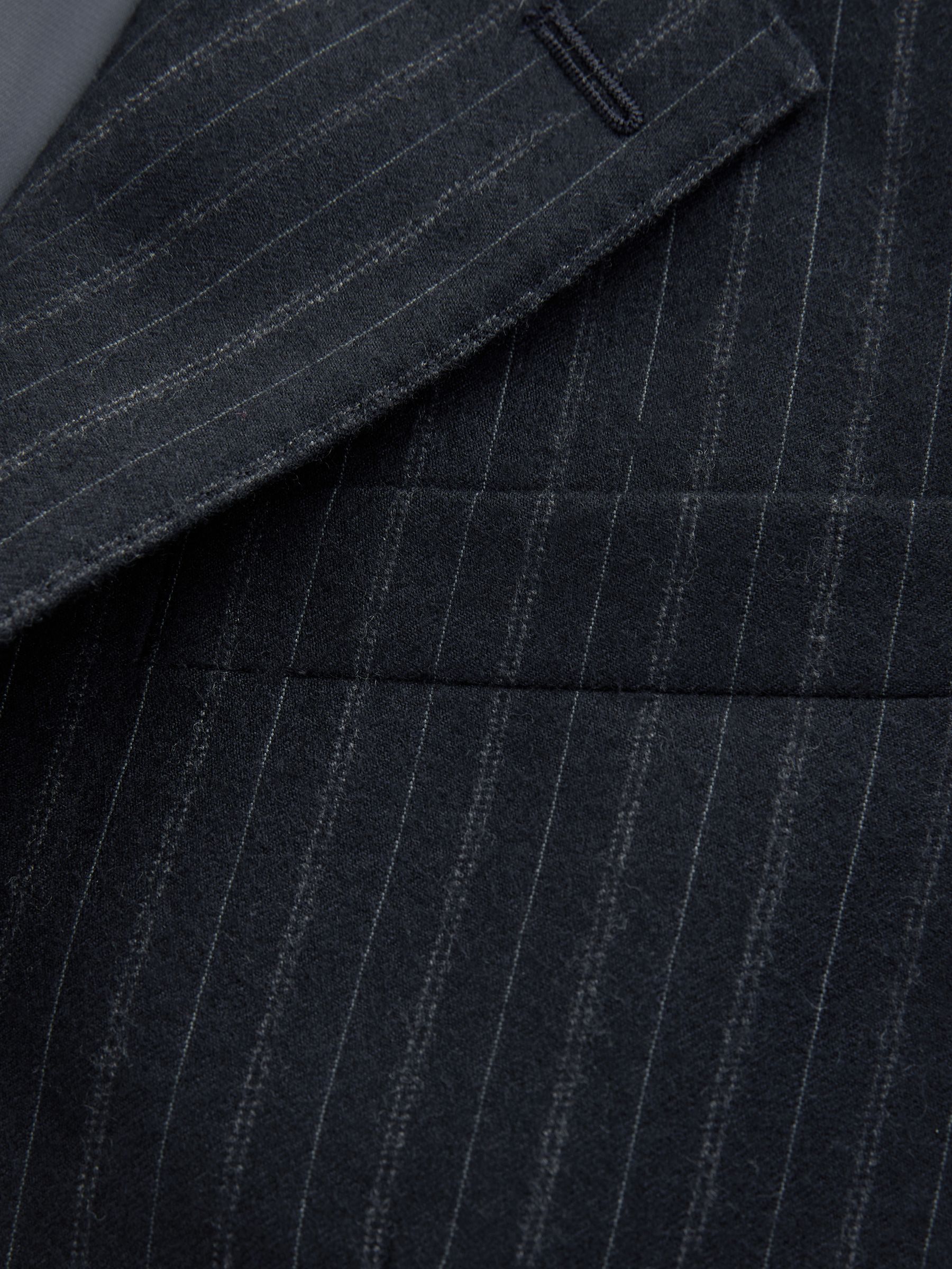 Marineblauw - Signature Stripe Empire Mills British 100% Wool Suit Jacket