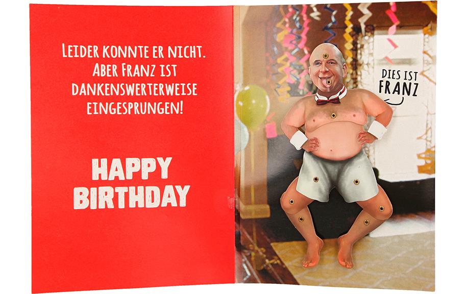 Musikkarte beweglich Geburtstag, er sollte für dich tanzenLustige Geburtstagskarte mit Musik und Spruch
