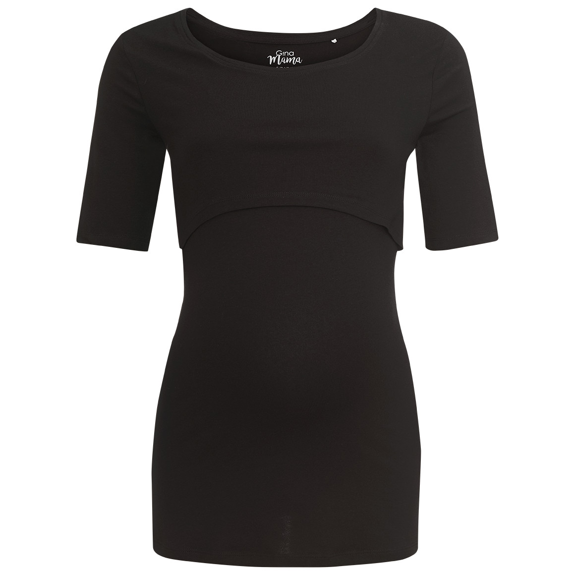 Gina Mama Damen Umstands-T-Shirt mit Stillfunktion schwarz