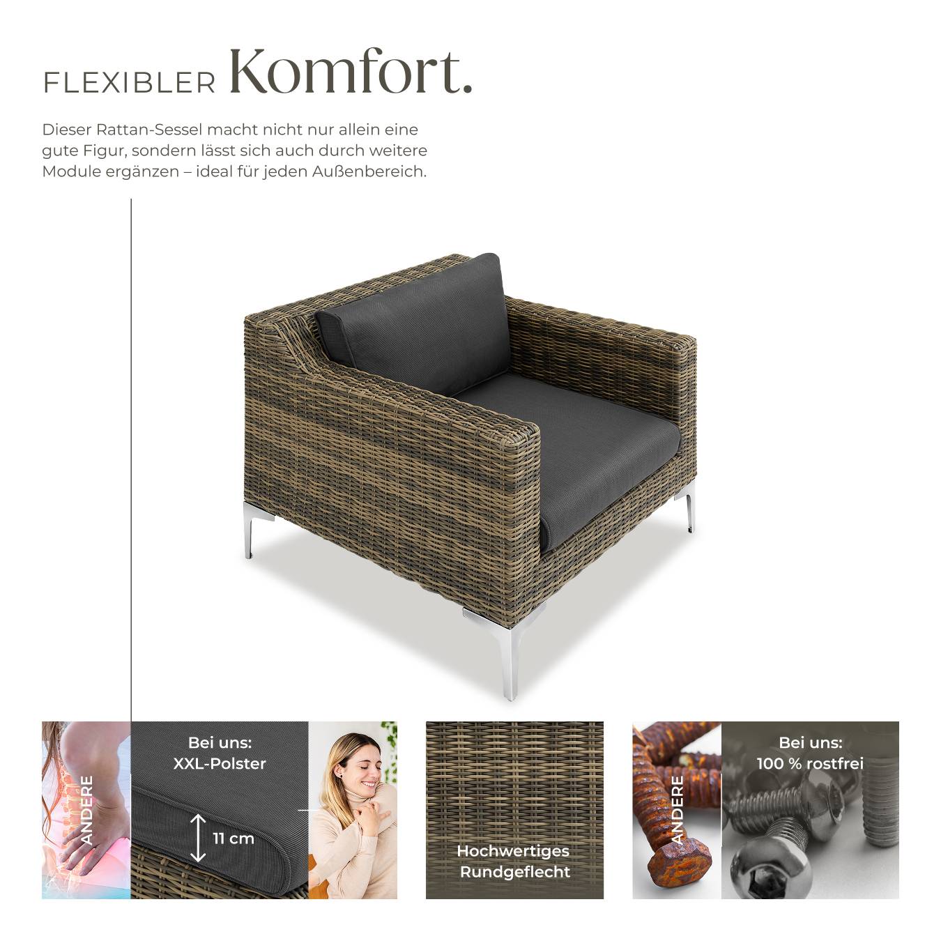 Modulares Rattanset Villanova