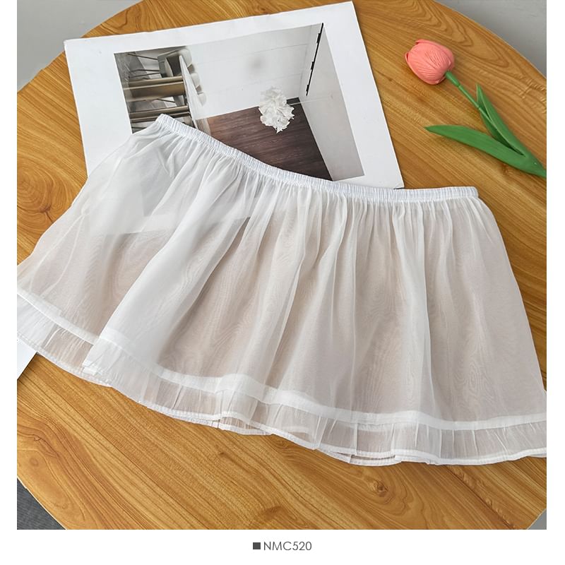 Lemongrass - Minirok met elastische taille en doorschijnende stof