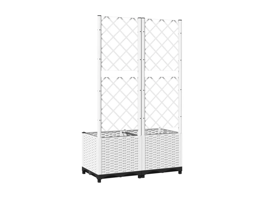 Jardinière bac lit surélevé blanche 80 x 40 x 136 cm 02_0038305