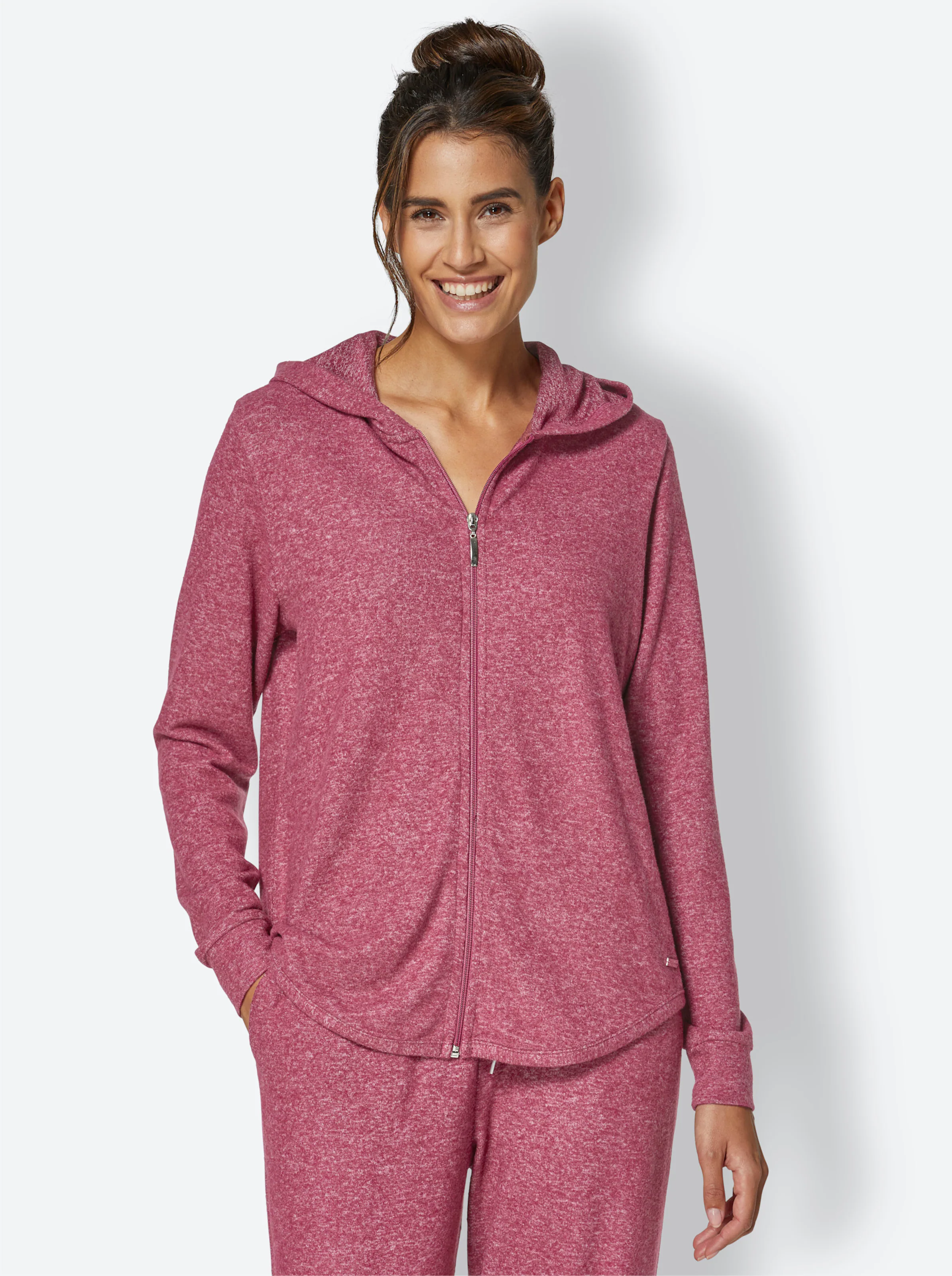 feel good Jacke in bordeaux-meliert