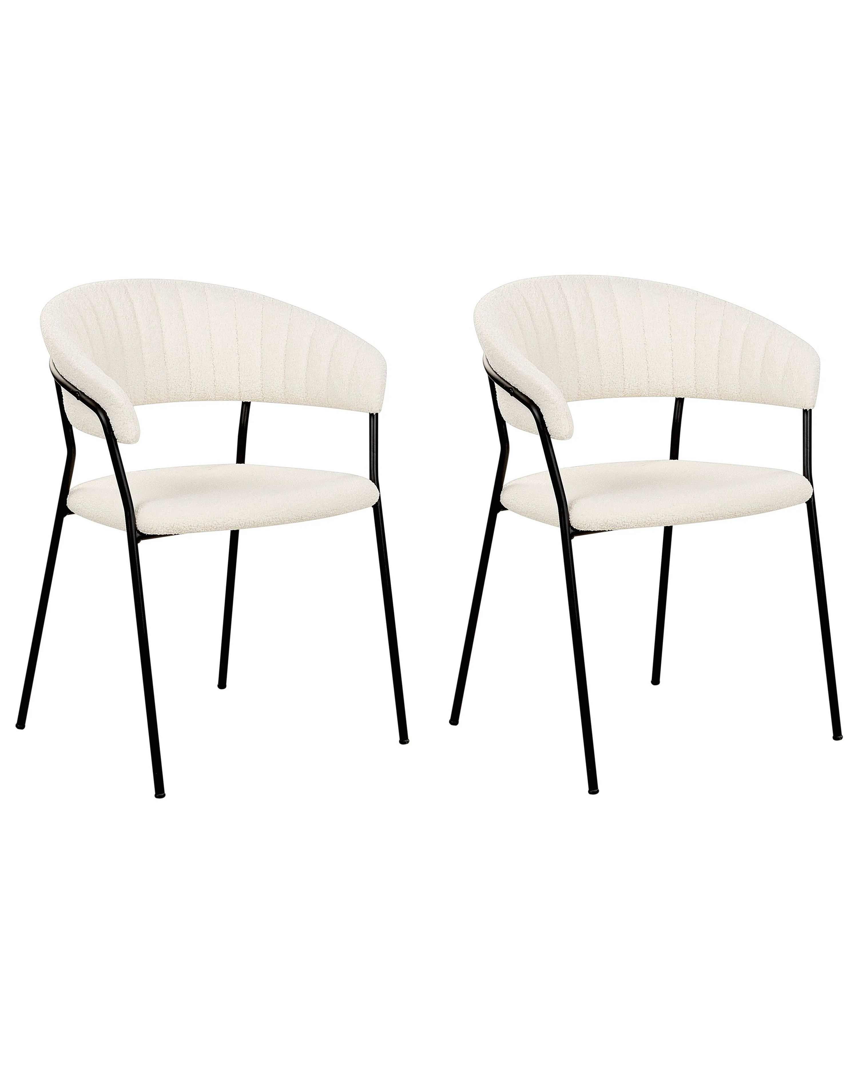 Set van 2 eetkamerstoelen MARIPOSA Bouclé Gebroken wit