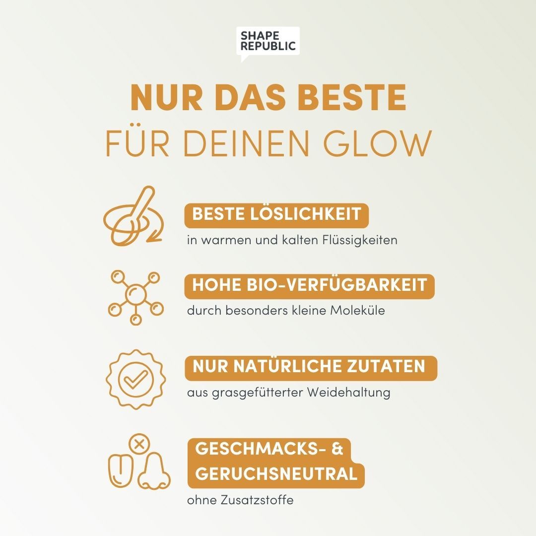 Kollagen Pulver - geschmacksneutral -  mit reinen, bioaktiven Kollagenpeptiden