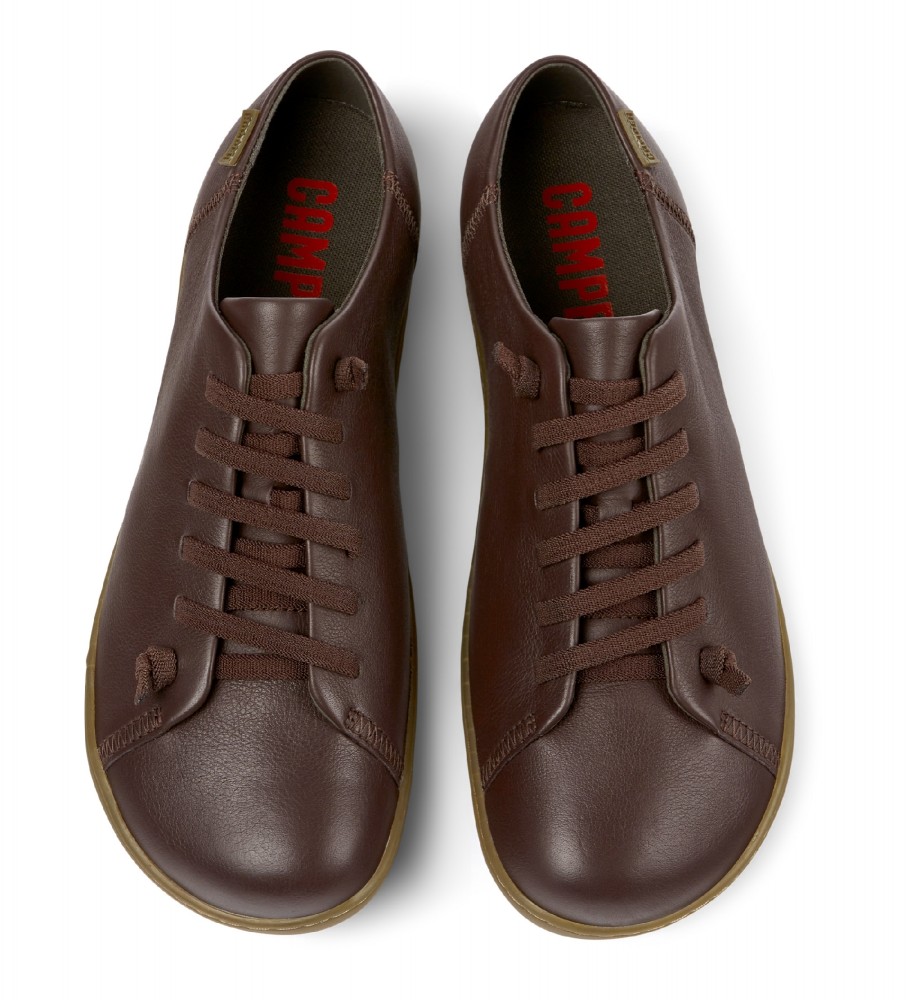 Chinelo Camper Peu Cami em couro marrom