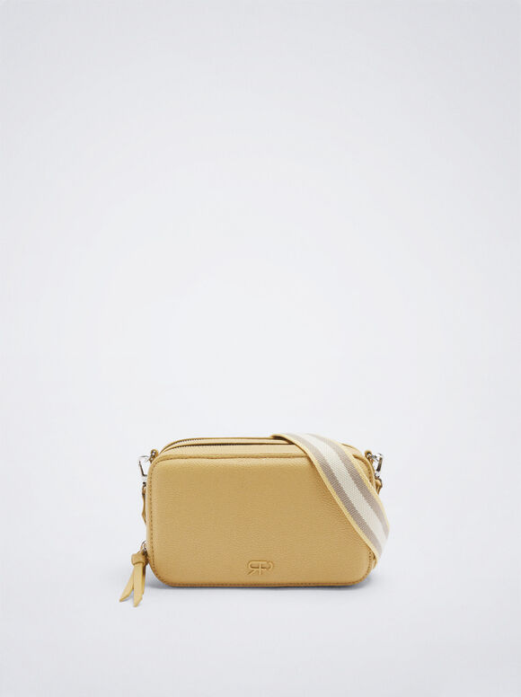 Bolso Bandolera Asa Tejido - Amarillo