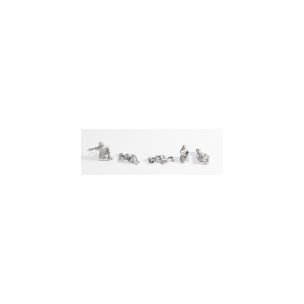 Camps: Six assorted laying/kneeling Europeans - Dark Ages to Medieval