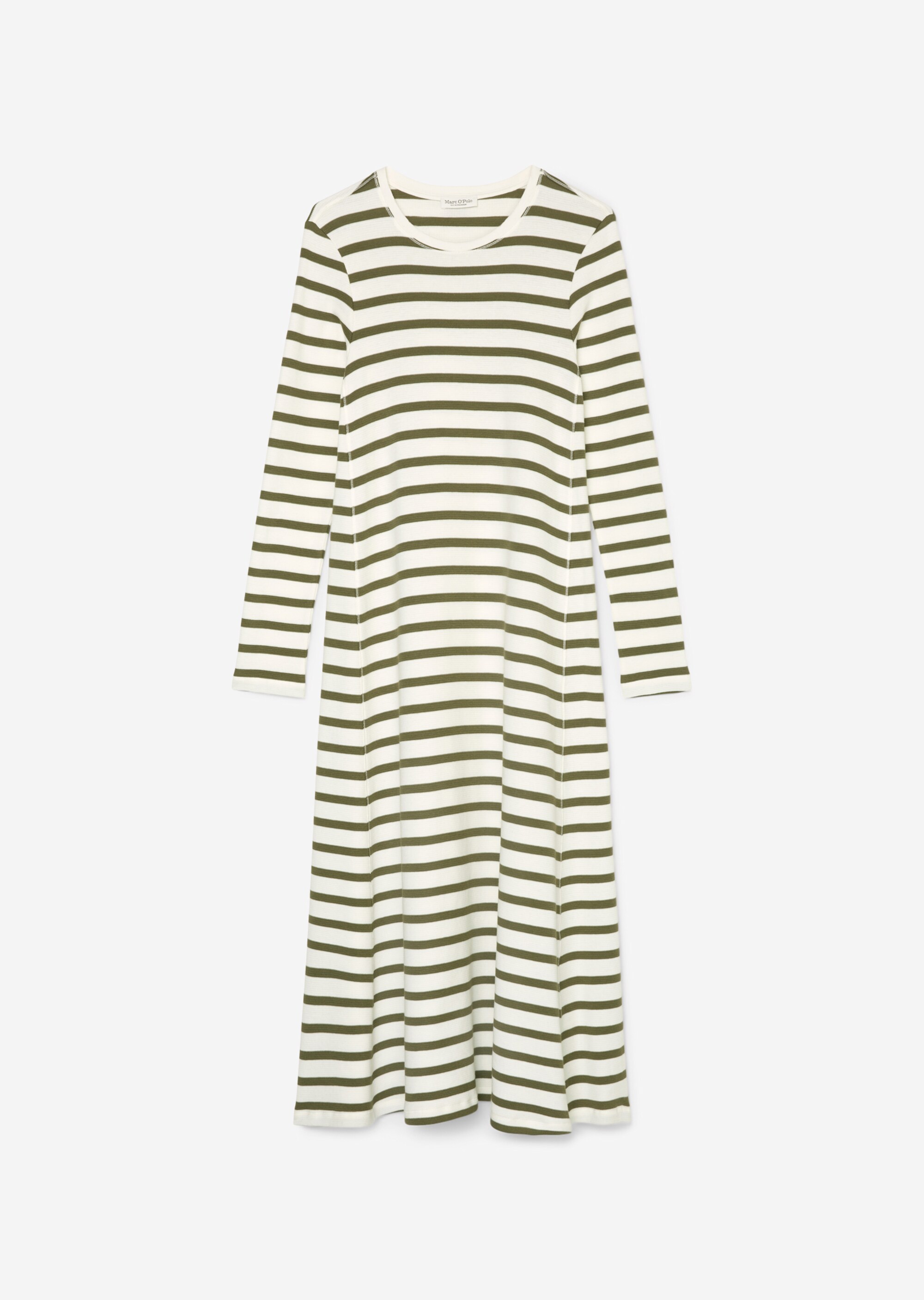 Gestreiftes Waffle-Jersey-Kleid aus LENZING™ ECOVERO™