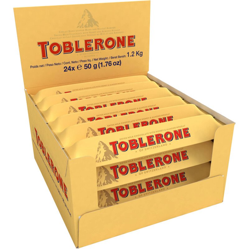Barre chocolat au lait, nougat, miel et amandes Toblerone - 50 g
