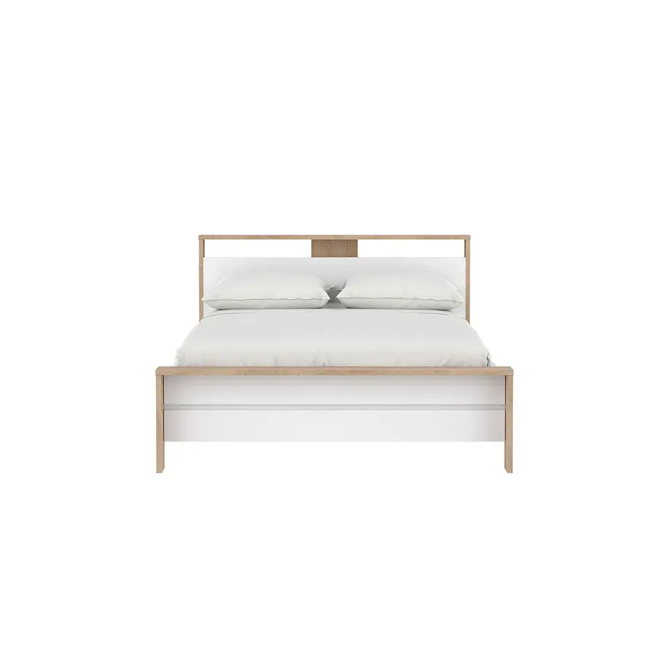 Hioshop Next bed met 1 legplank 140x200cm hoogglans wit