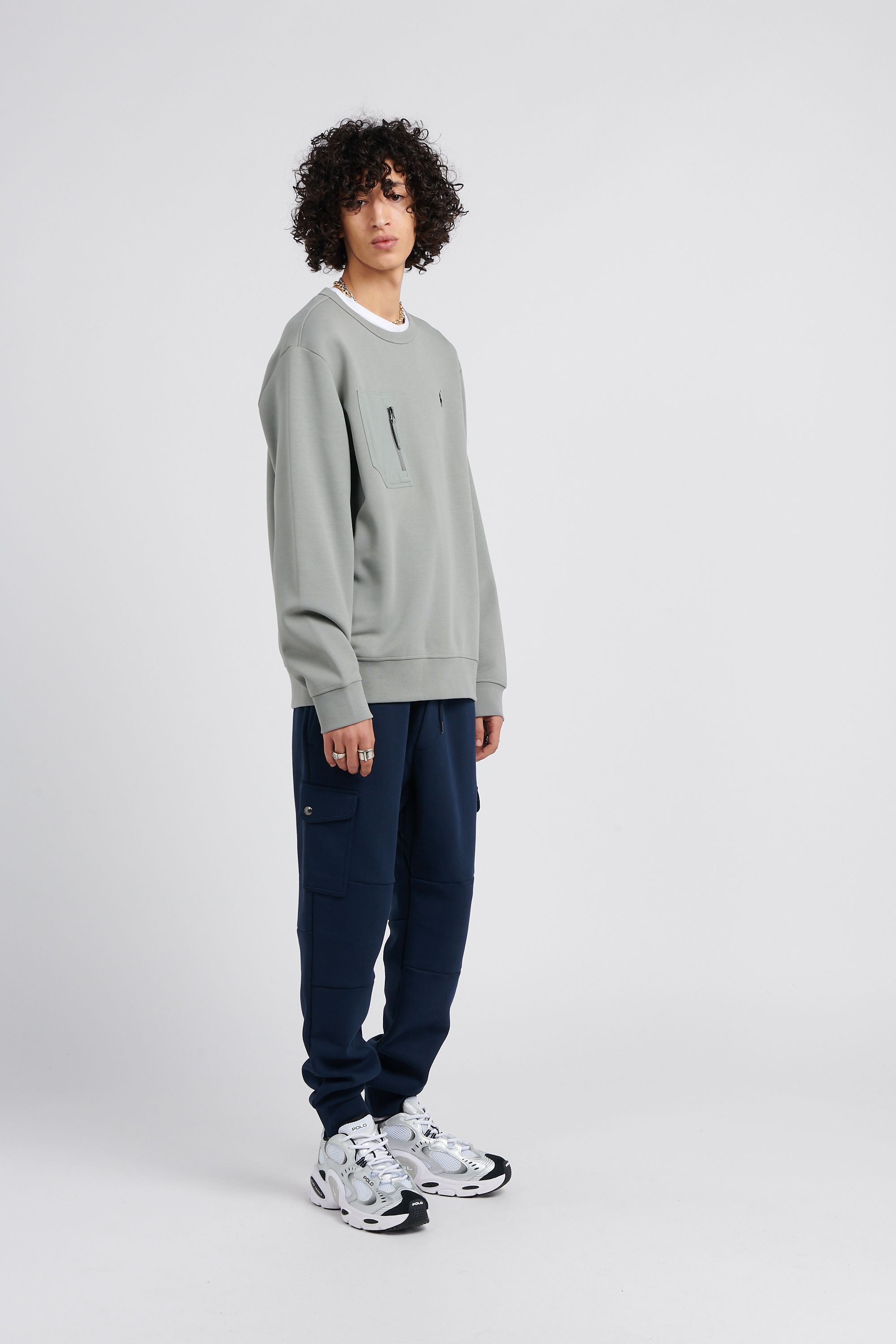POLO RALPH LAUREN Sweatshirt Double-Knit Pocket Sweatshirt Gris