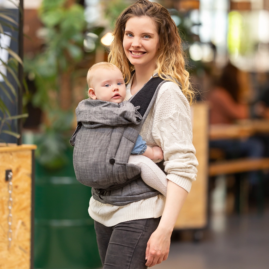 Hoppediz Babytrage Bondolino Plus Popeline One Size Denim schwarz