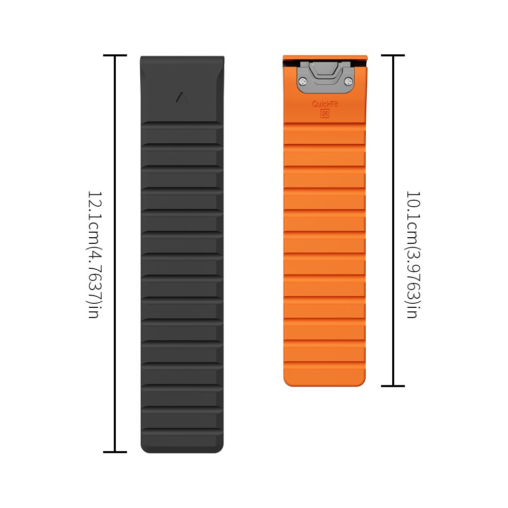 Garmin Approach S62 Bundle Magnet Silikon Dual Color Armband mit 22mm Schnellverschluss (Gelenkumfang: 170-200mm) - Schwarz / Orange
