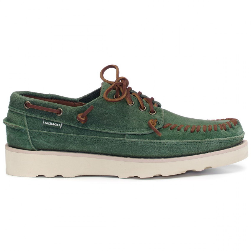 KEUKA OIL OLIVE-Mocassin en daim graissé pour homme