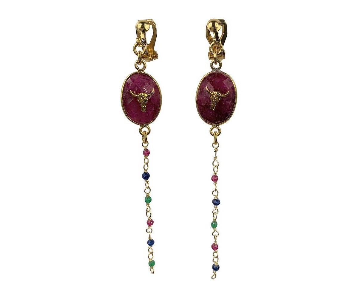Boucles d'oreilles clips Mayurasana Doré