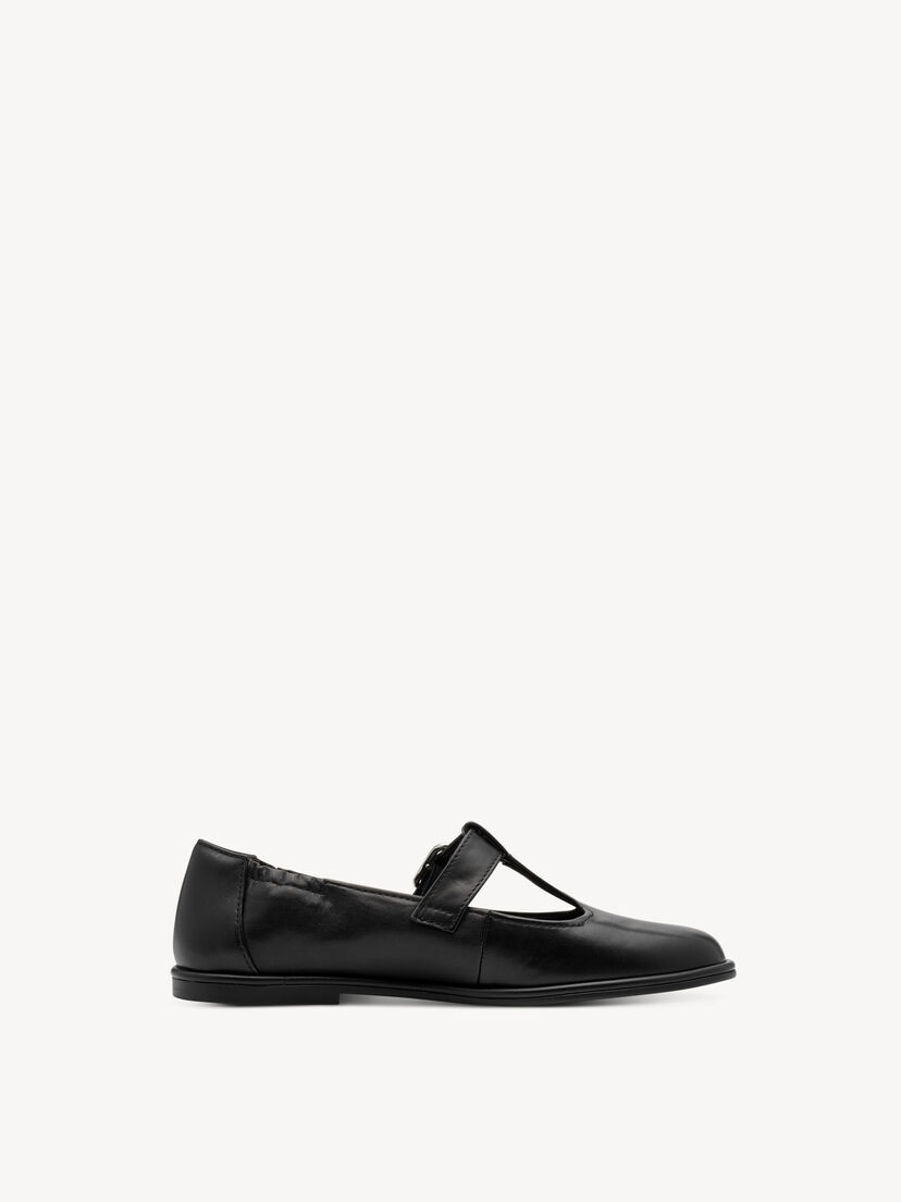 Leren Ballerina - zwart