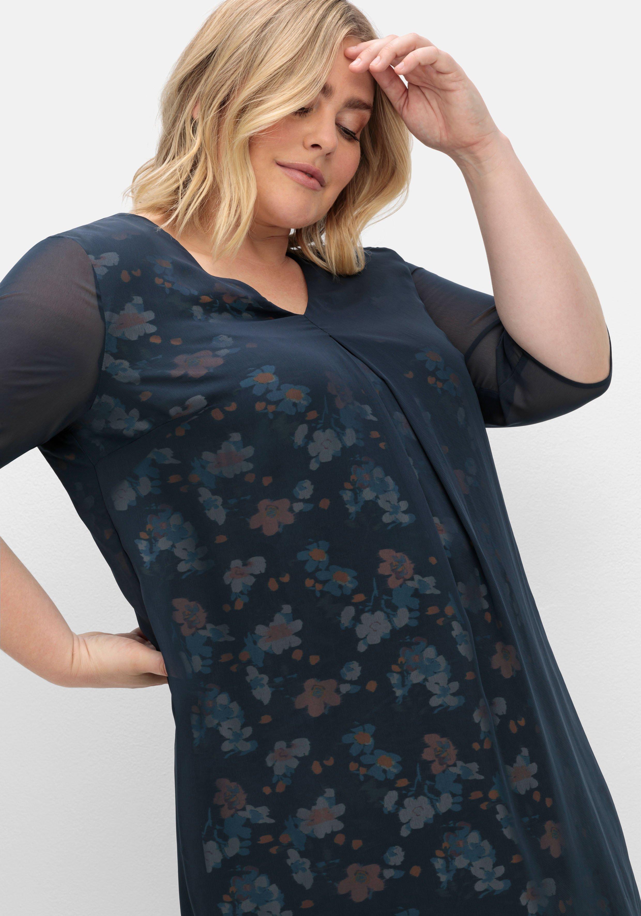 Chiffonkleid im Lagenlook, mit Blumenprint