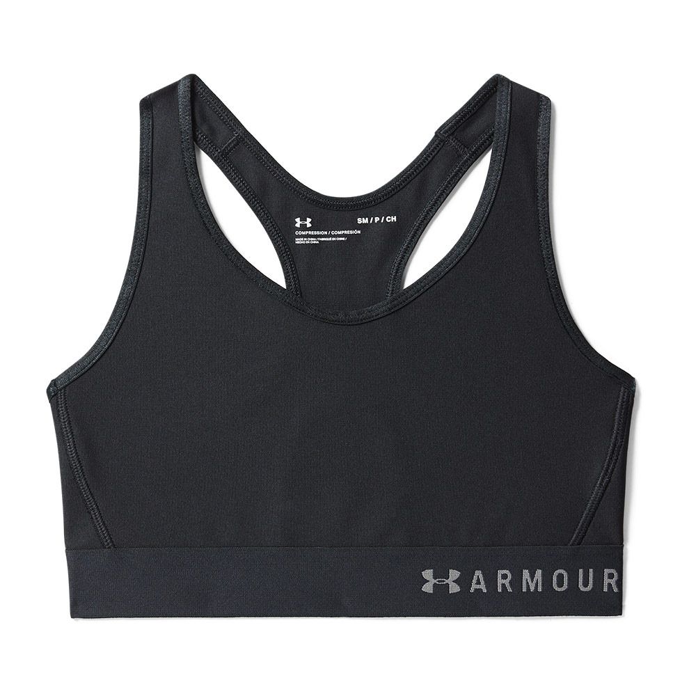 Under Armour MID KEYHOLE - Brassière Femme noir