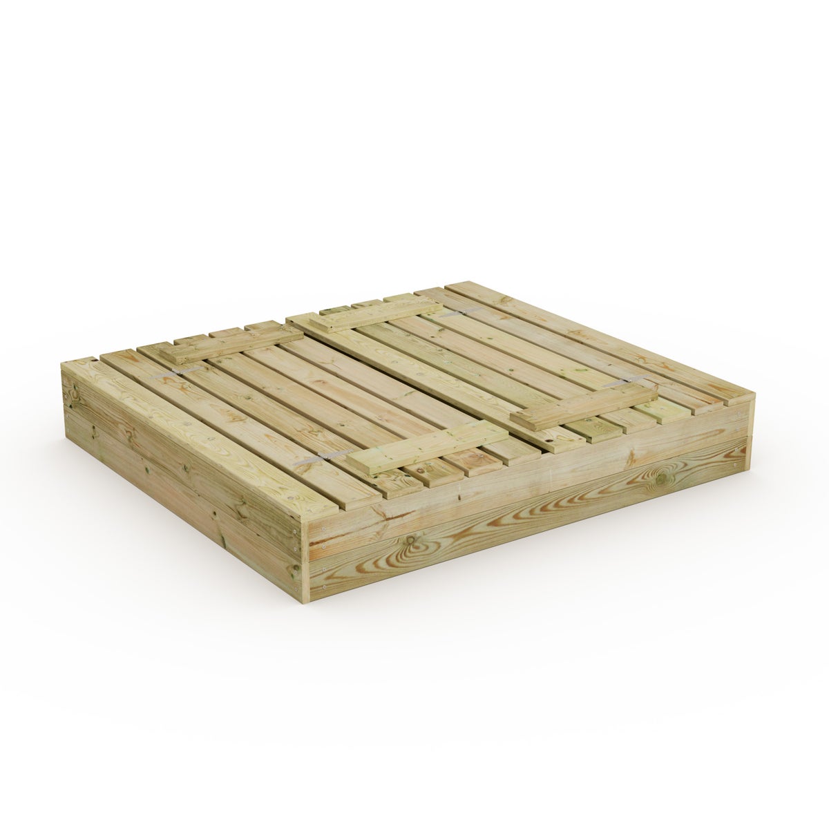 WICKEY Flip Zandbak 110x125cm Tuin Kinderzandbak Speeltuin met Bank en Scharnierend Deksel