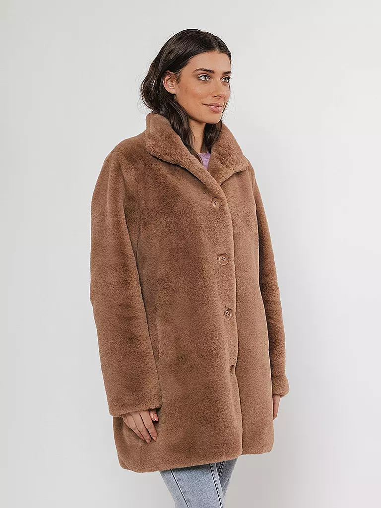 RINO&PELLE Mantel in Felloptik NONNA camel