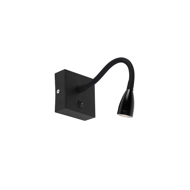 Moderne flexibele wandlamp zwart LED - Flex