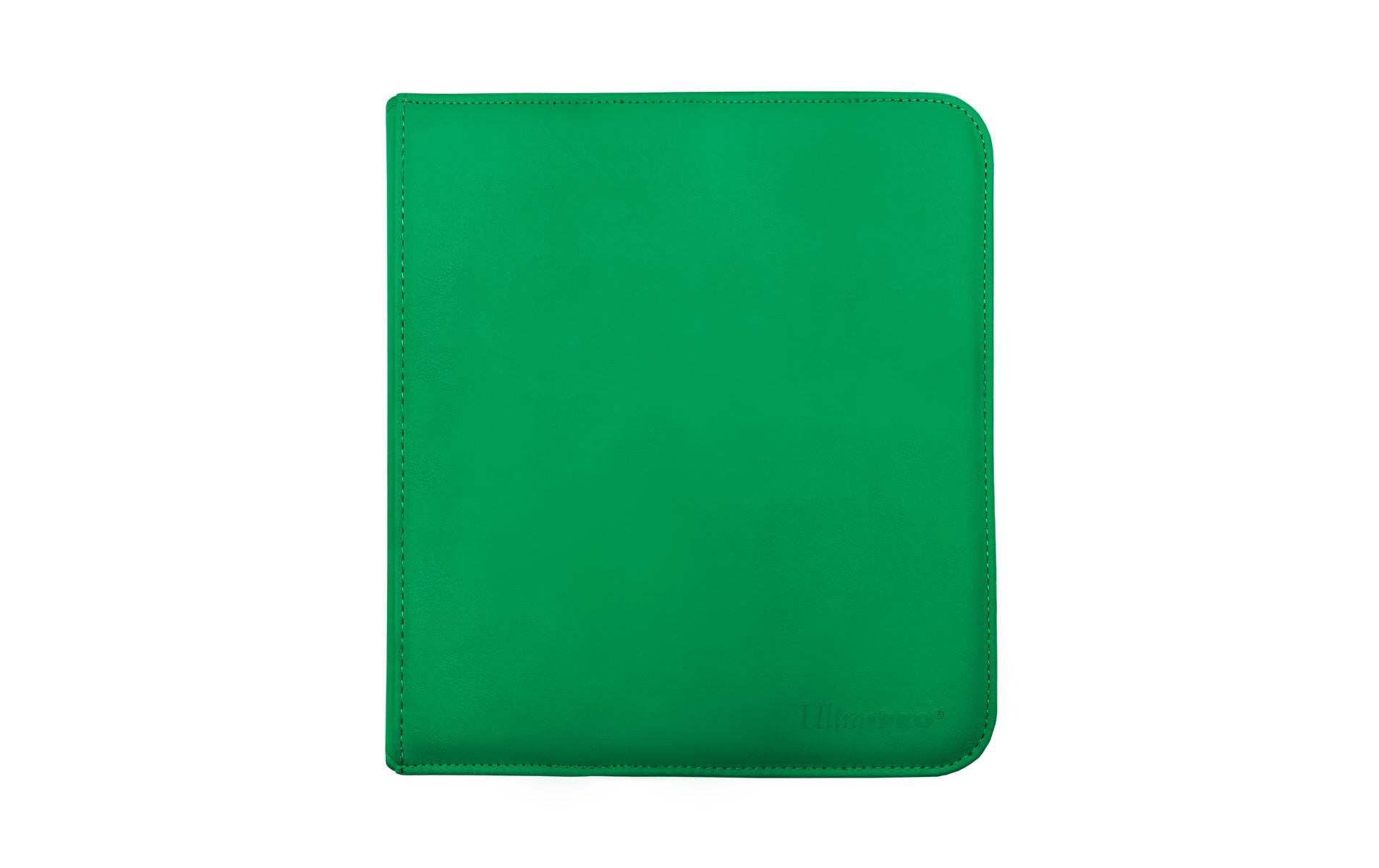 Karten-Album Pro-Binder Zippered Green 12-PocketKartenalbum mit gepolstertem Kunstledereinband
