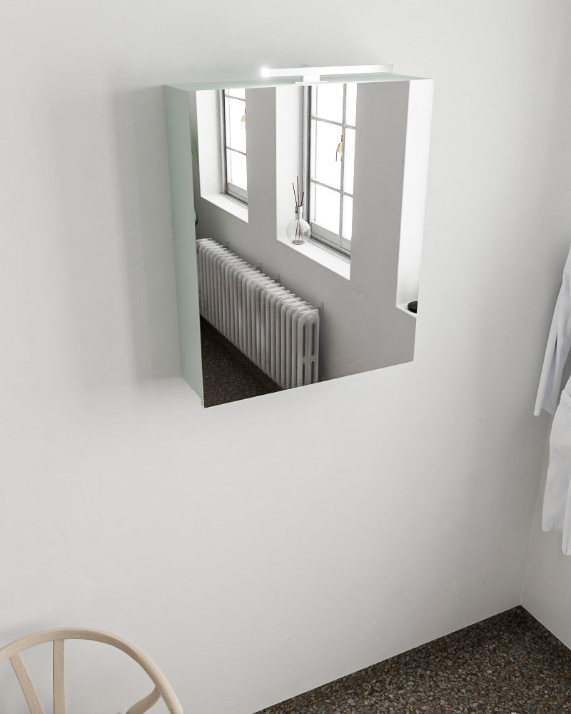 Mondiaz Cubb spiegelkast 50x70x16cm kleur greey met 1 deur