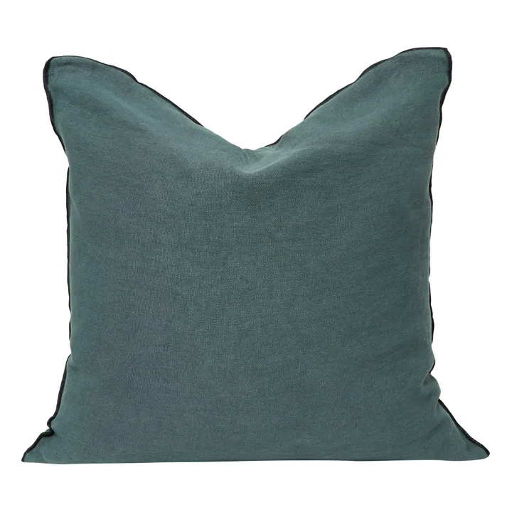 Maison de Vacances Coussin Vice versa black line en lin lavé stone washed | Encre