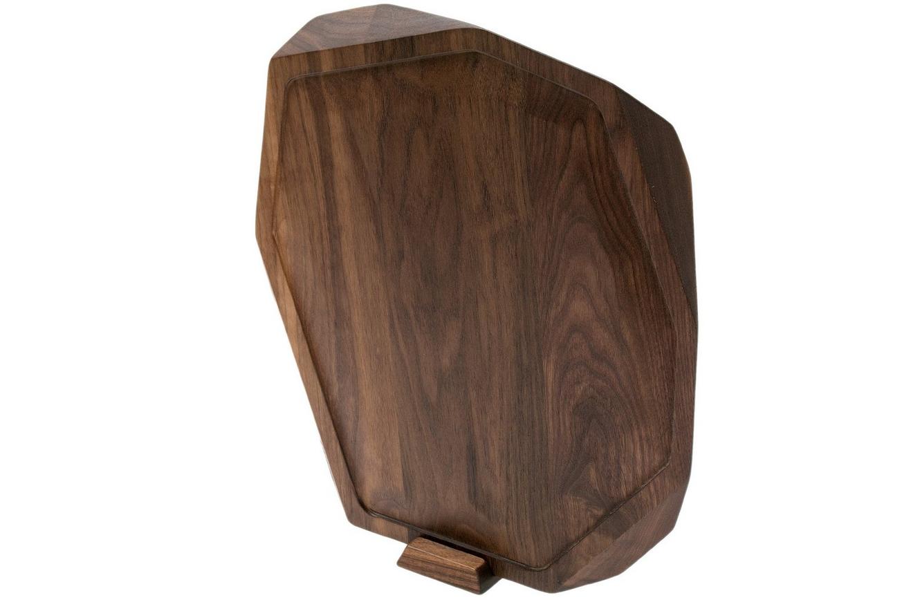 Noyer snijplank walnoothout met gleuf, 37x32 cm