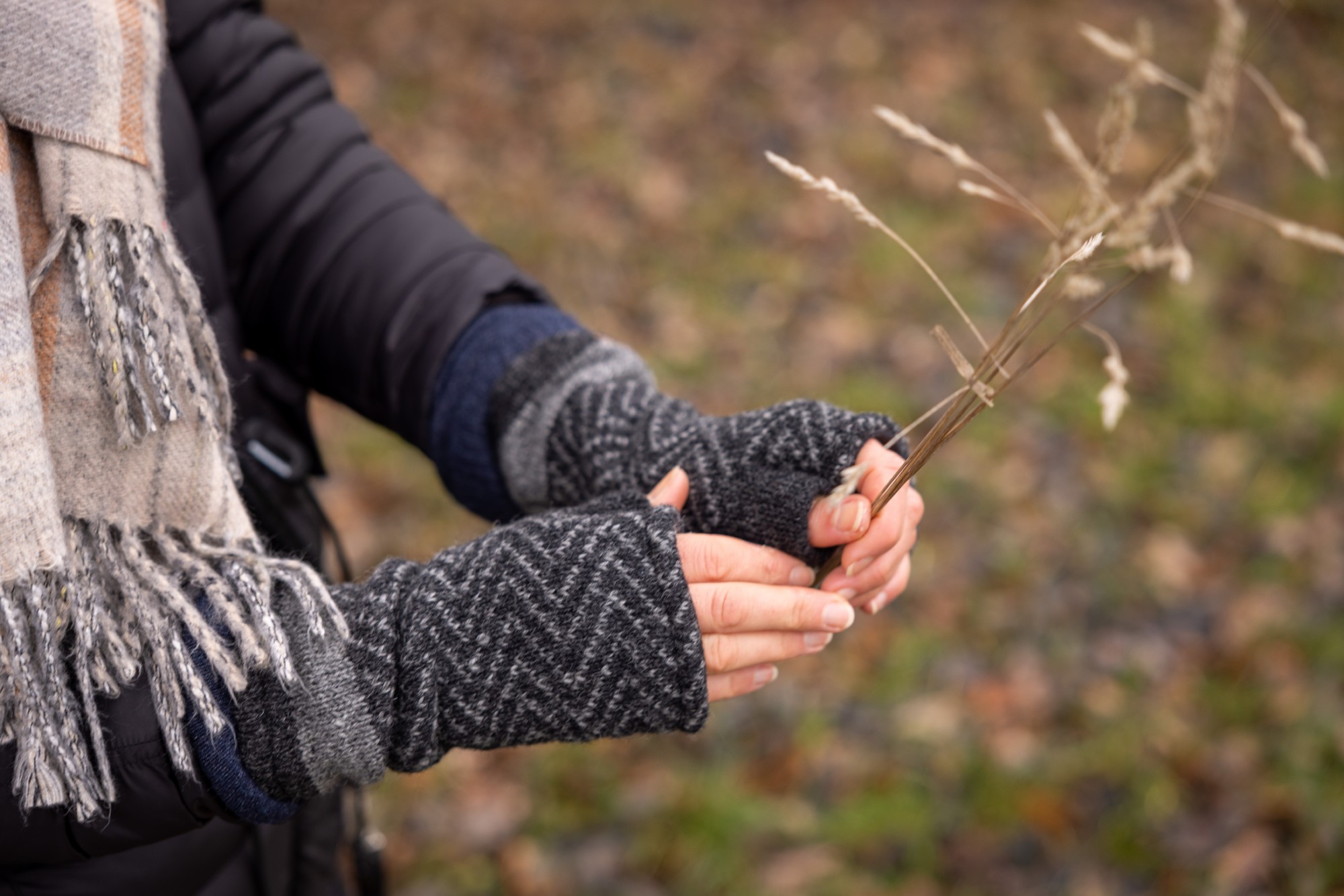 Pulswärmer 'Zickzack', grau günstig bestellen