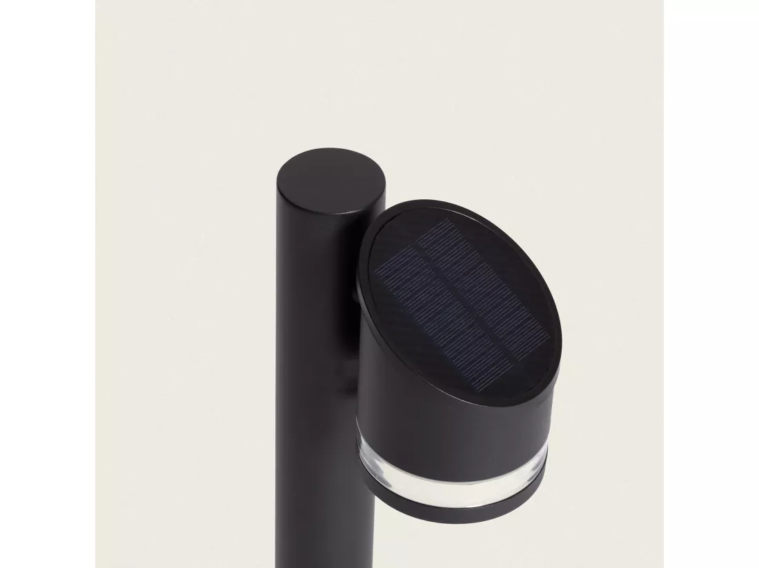 Balise sur Pied Extérieure Solaire LED 50cm Aluminium Eddan Noir