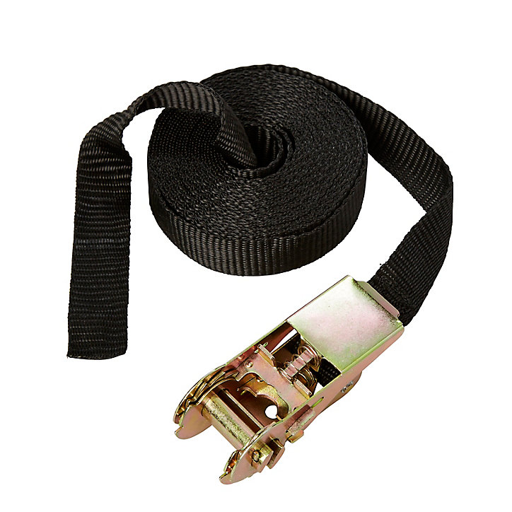 Sangle d'arrimage à cliquet noir 5 m x 25 mm