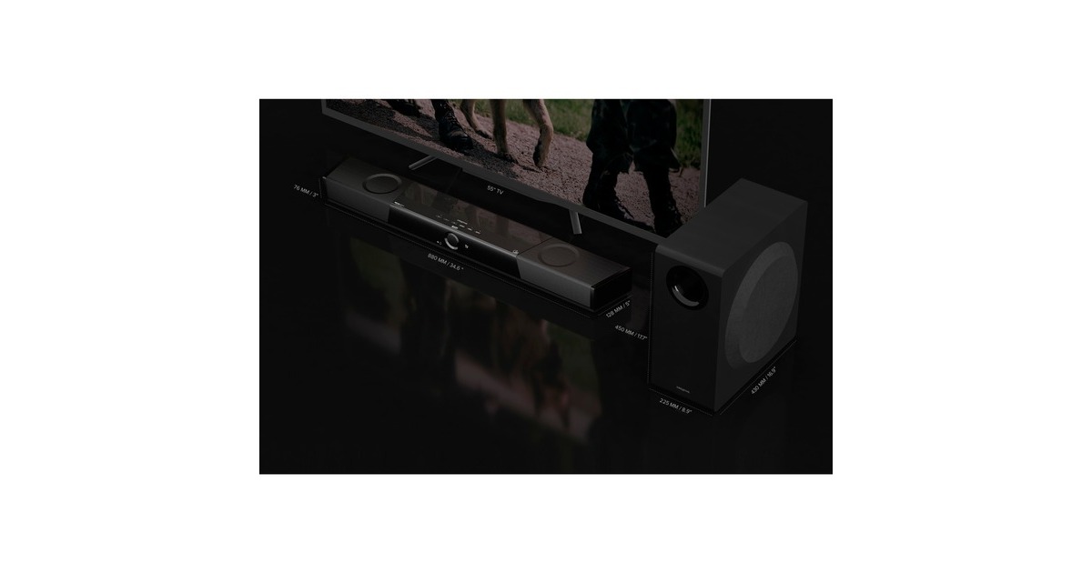 CreativeSXFI Carrier soundbar  (Zwart, Bluetooth, USB-C, Dolby Atmos)