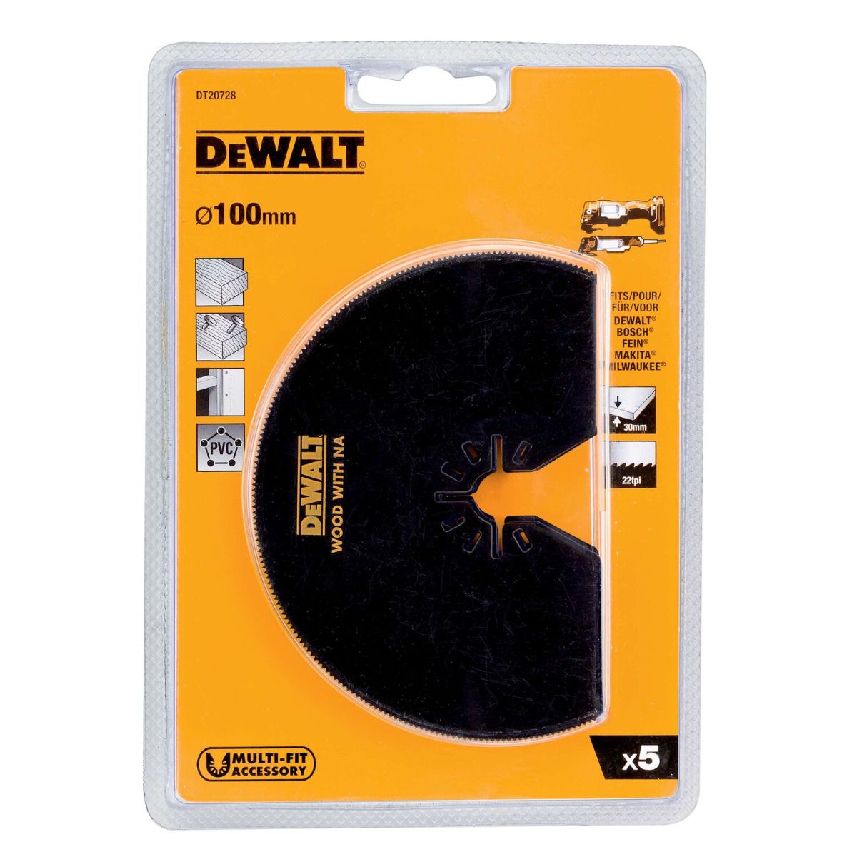 DeWALT DT20728 Segmentzaagblad vlak 102mm VE=5