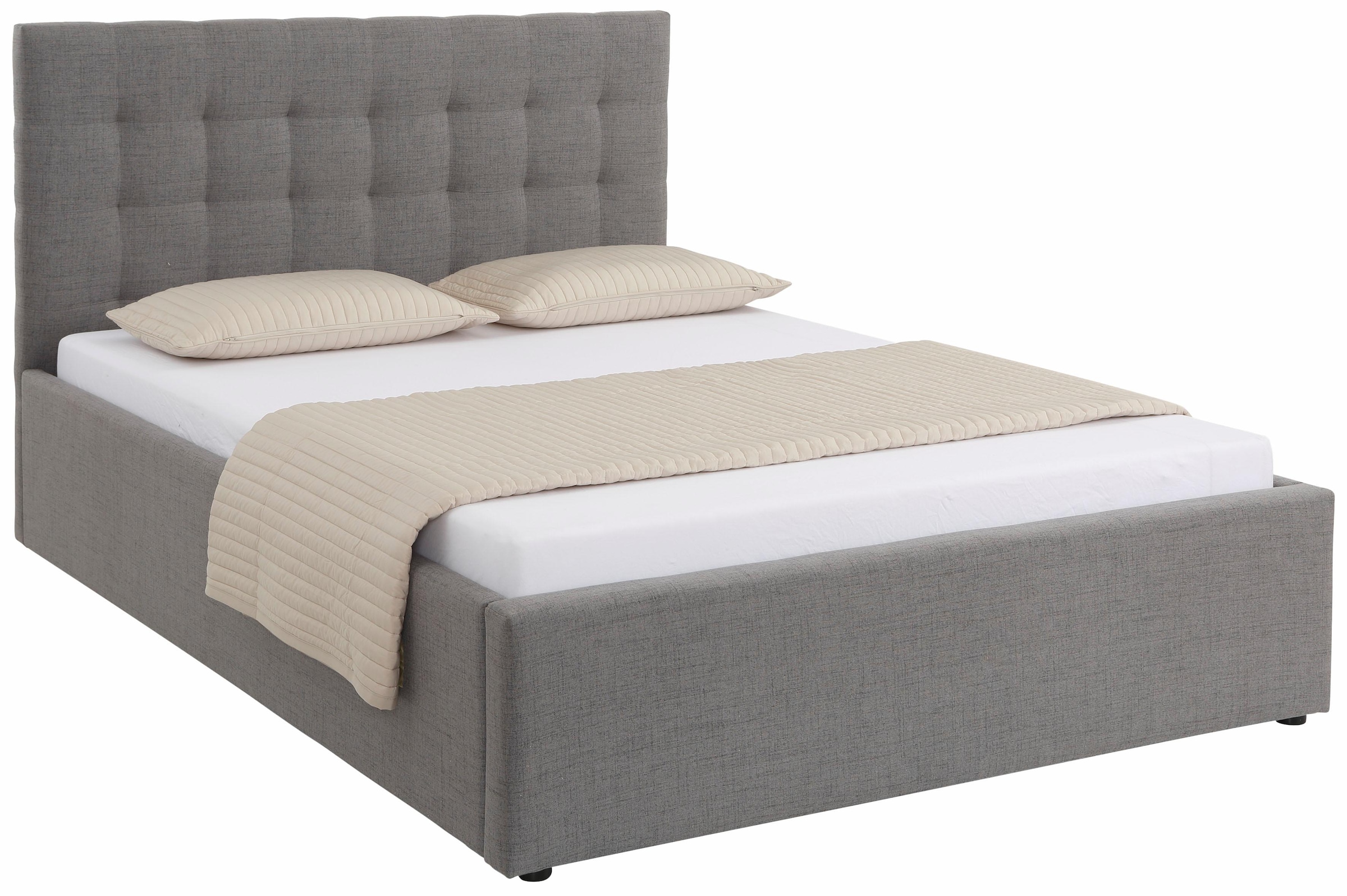 Home affaire Polsterbett »Hamar, Knopfsteppung im Kopfteil, bis 250 KG belastbar« 3 Breiten: 100cm/ 140cm/ 180cm,  in verschiedenen Grössen und Stoffen und Farben