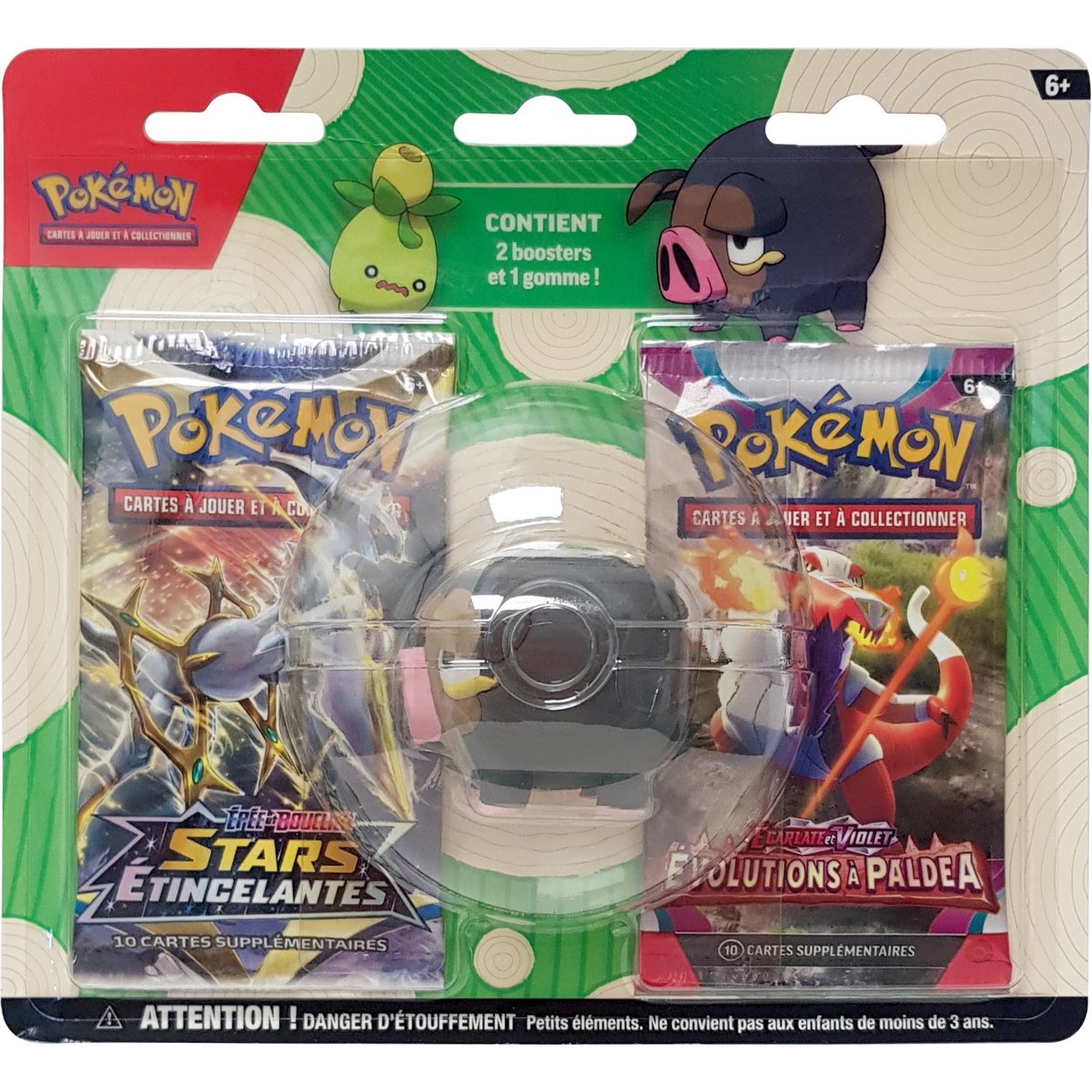 Pack Pokemon 2 boosters et une gomme
