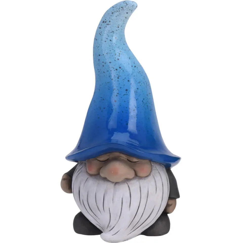 Tuinkabouter gnoom - blauwe muts - polystone - 23 cm