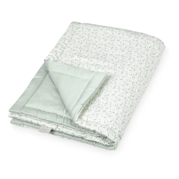 Cam Cam Couverture réversible Green Leaves en coton bio | Sauge