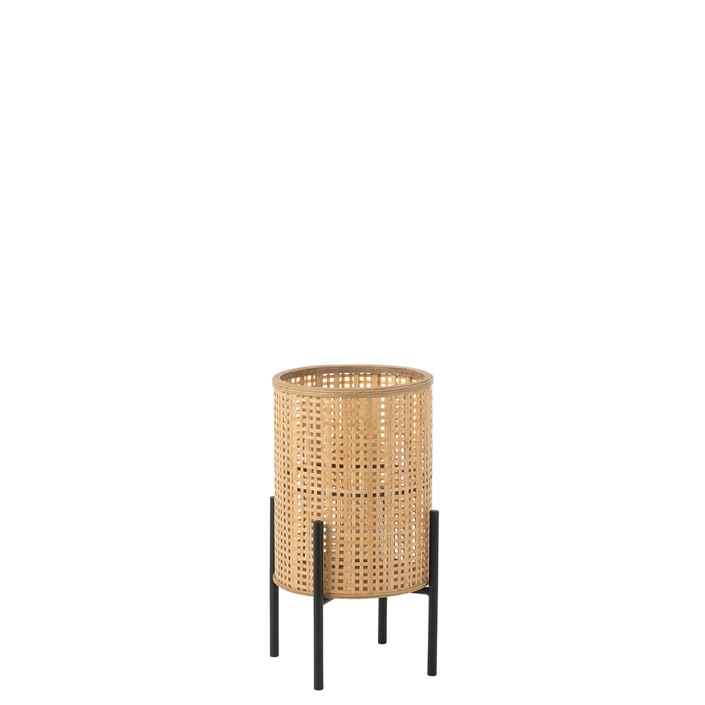 Lanterne a pied bamboo naturel petit