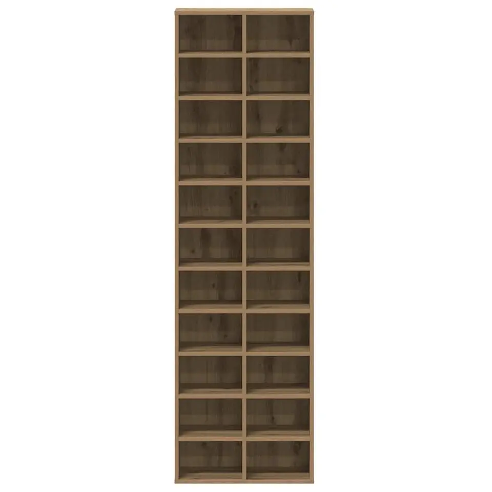 vidaXL - Schoenenkast - Artisan eiken - Bewerkt hout - 22 paar - 54x34x183 cm