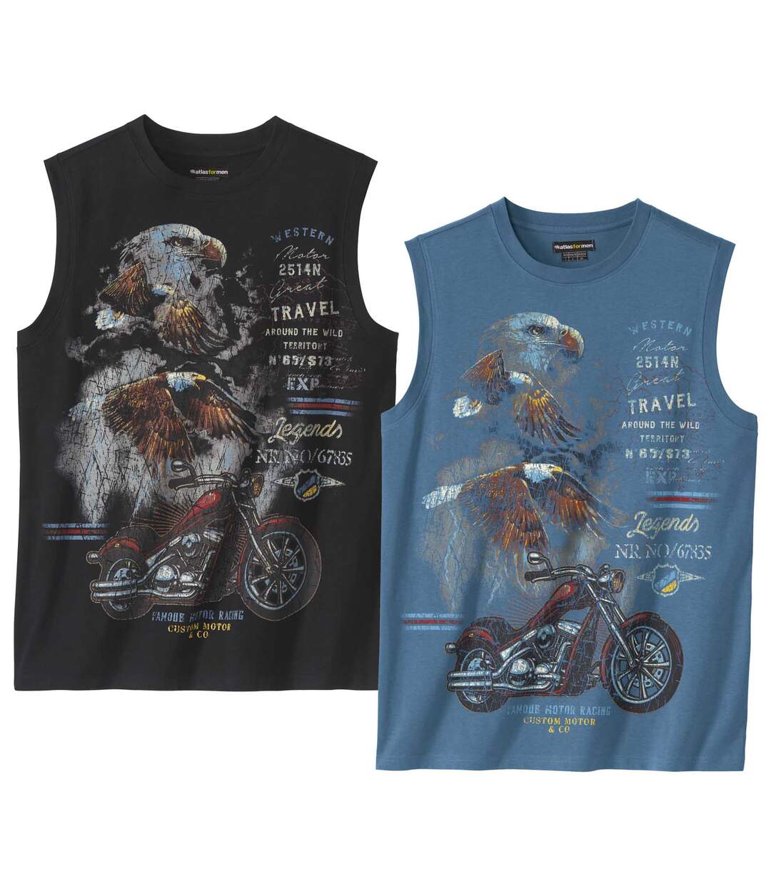 Lot de 2 Tee-Shirts Sans Manches Motor Racing