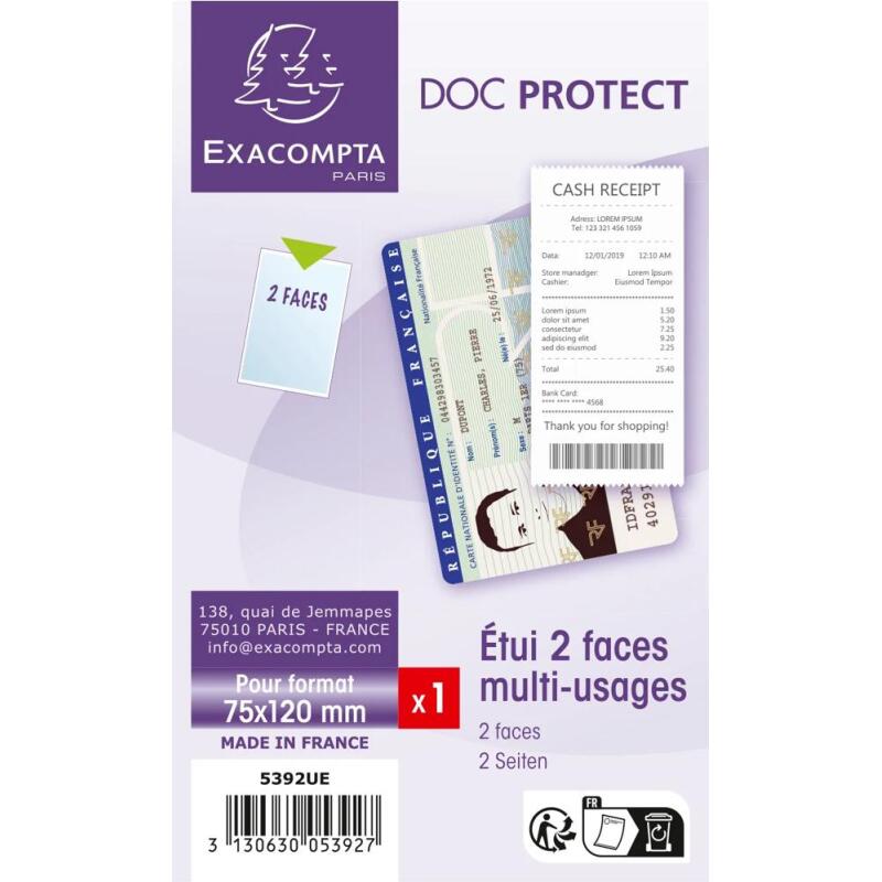 Etui de protection en PVC lisse 20/100e multi-usages - Cristal