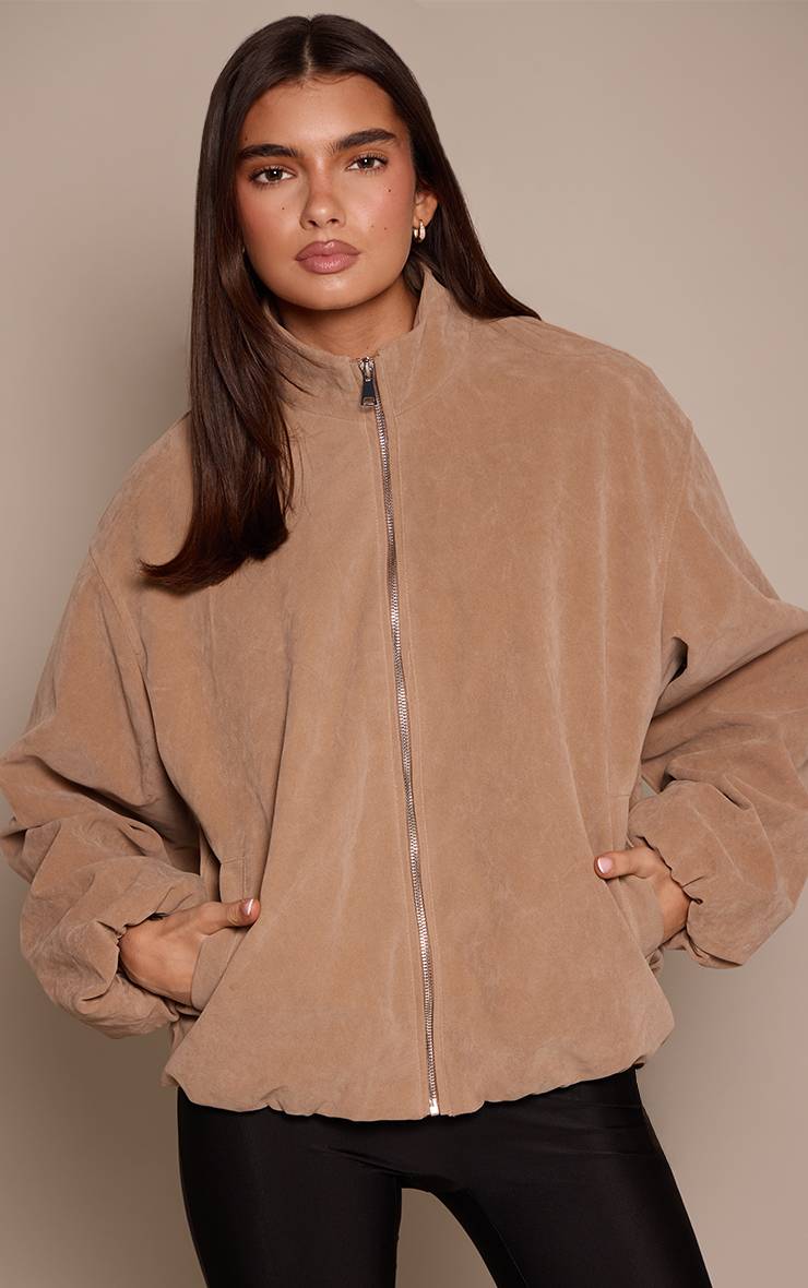 Sable Veste Bomber En Daim