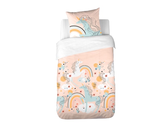 COTE DECO - Ensemble couette + 1 oreiller Parure de lit enfant licorne - polycoton 51 fils - 140 x 20...