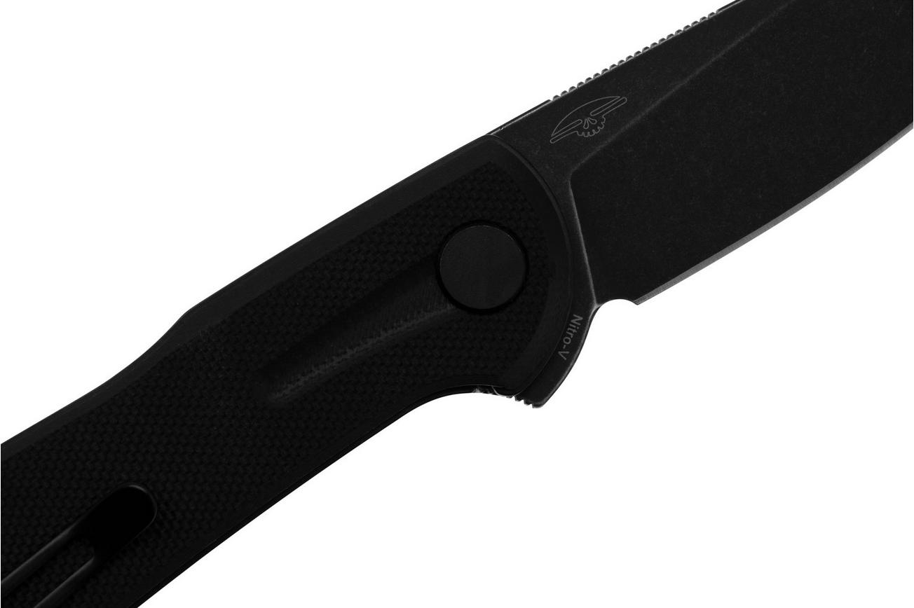 Real Steel Valore 7091BB Blackwashed Nitro-V, Black G10, zakmes, Poltergeist design
