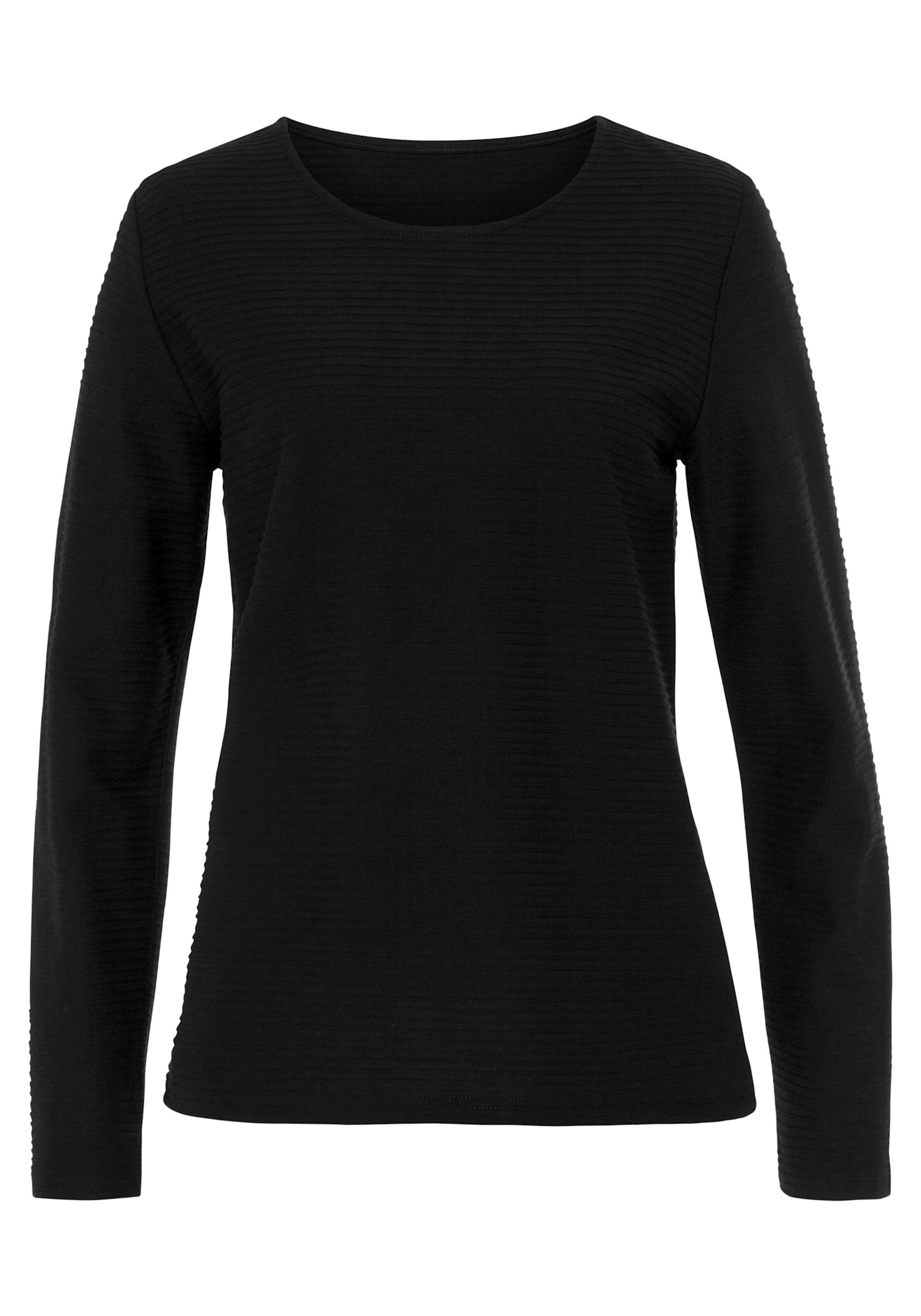 LASCANA Langarmshirt in schwarz
