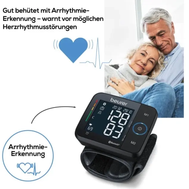 BC 54 Blutdruckmessgerät für das Handgelenk mit Inflation-Technology   App Funktion für iOS / Android (65054) - Schwarz