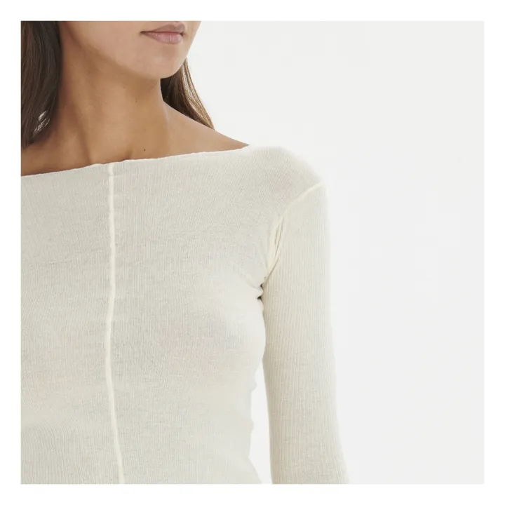 Baserange T-shirt Côtelé Pama Coton Bio | Ecru