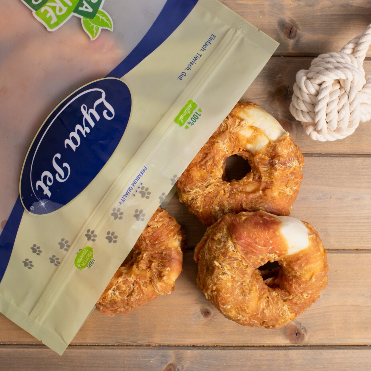 Lyra Pet Kauringe m. Hühnerbruststreifen 1 kg